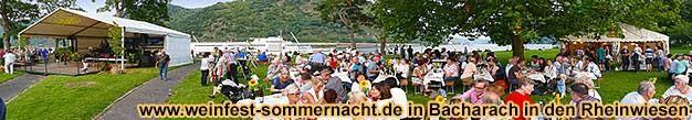 Weinfest-Sommernacht in Bacharach in den Rheinwiesen, Kulinarische Sommernacht